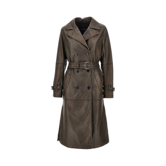 26FW 핑코 트렌치 코트 107055A3E8 Brown