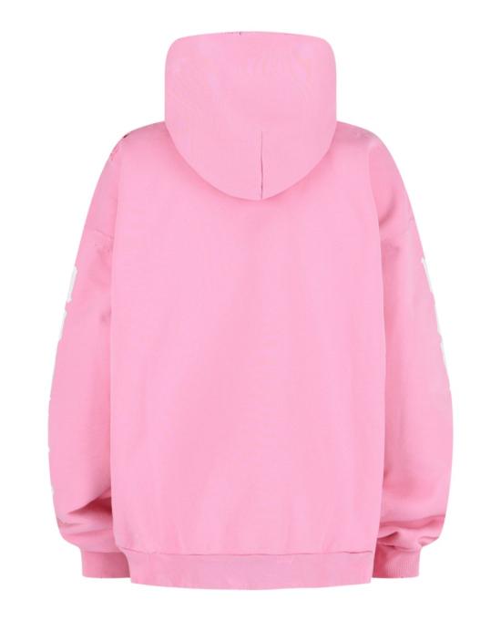  발렌시아가 미디엄 핏 후드 티셔츠 767877 TQVK7 5708 60849 S Pink - BALENCIAGA