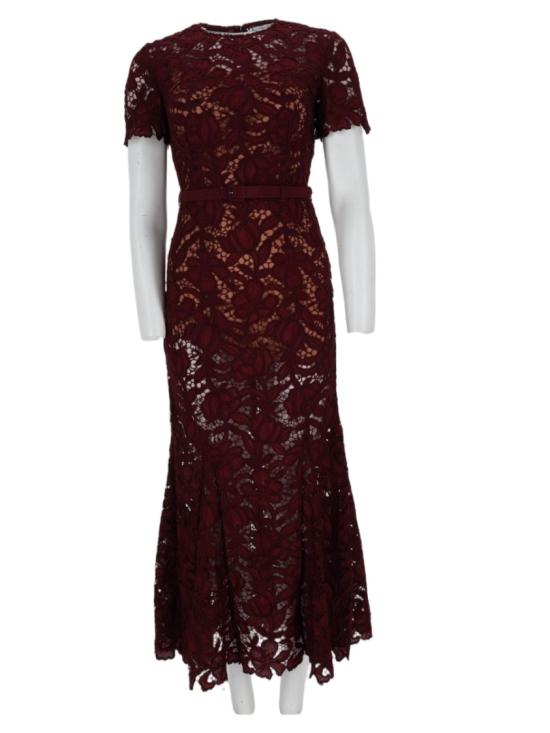 26FW 셀프 포트레이트 원피스 PF26 107M BU BURGUNDY Black