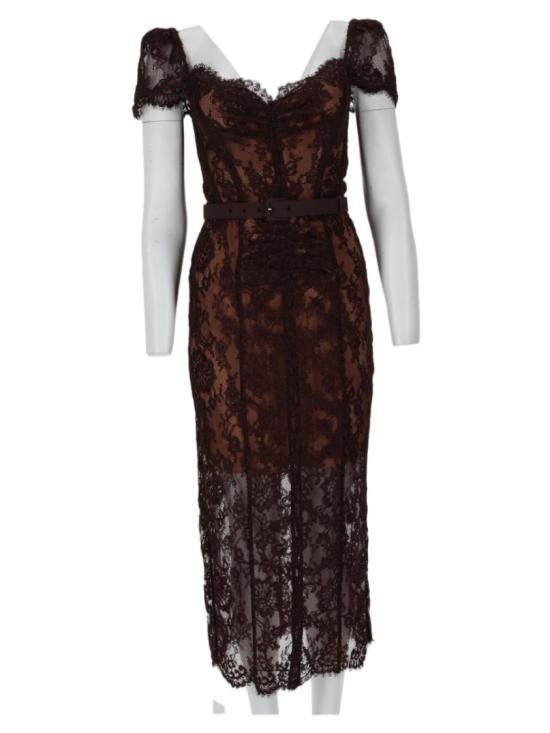 26FW 셀프 포트레이트 원피스 PF26 099MA BR BROWN Black