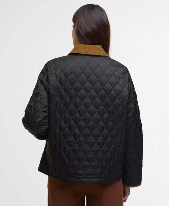  바버 자켓 아이콘스 크롭 리즈데일 퀼팅 재킷 블랙/클래식 - BARBOUR