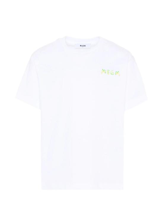 26SS [키즈] 엠에스지엠 티셔츠 S6MSJUTH003 001 BIANCO