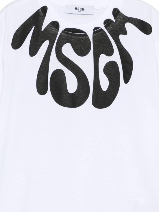 26SS [키즈] 엠에스지엠 티셔츠 S6MSJUTH222 001 01 BIANCO NERO - MSGM