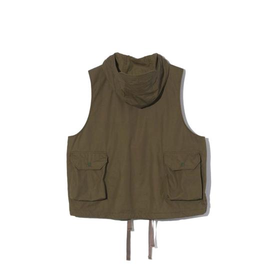  엔지니어드가먼츠 베스트 엔지니어드 가먼츠 필드  올리브 코팅 코튼 원단 - ENGINEERED GARMENTS