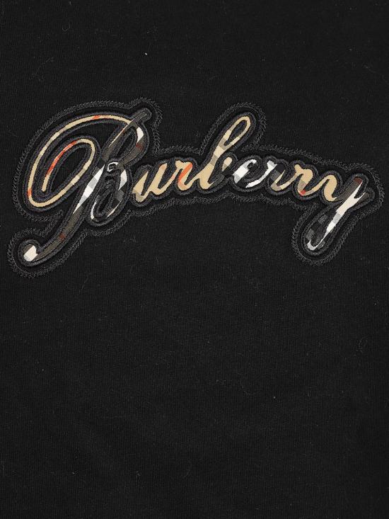 26FW 버버리 체크 커시브 로고 코튼 티셔츠 8120772 Black - BURBERRY