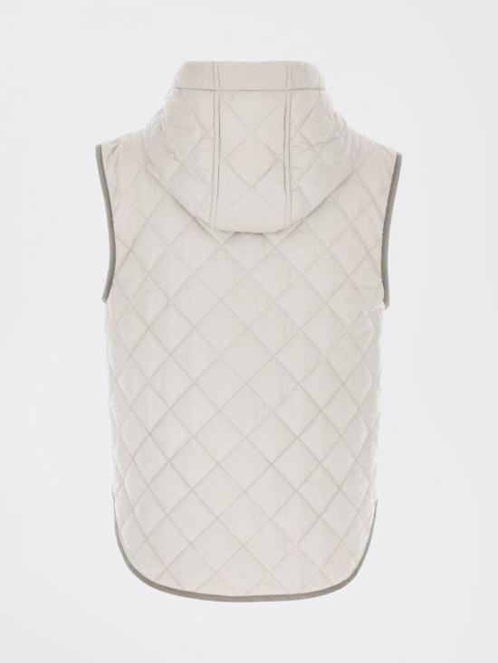 26FW 브루넬로 쿠치넬리 Thermore® 매트 나일론 퀼팅 후드 웨이스트코트 MR4057999P C2613 Grey - BRUNELLO CUCINELLI