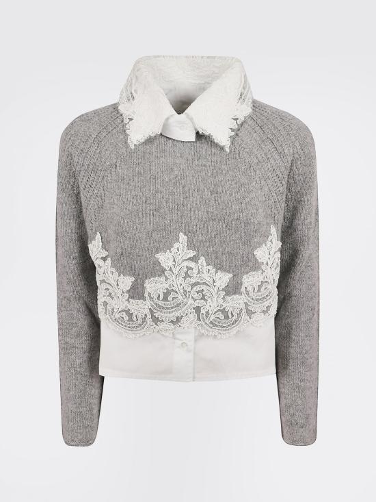 26FW 에르마노 설비노 스웨터 D495M319APPYI N1704 White - ERMANNO SCERVINO