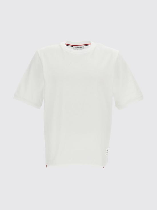 26FW 톰브라운 반팔 티셔츠 MJT581AJ0276 100 White - THOM BROWNE