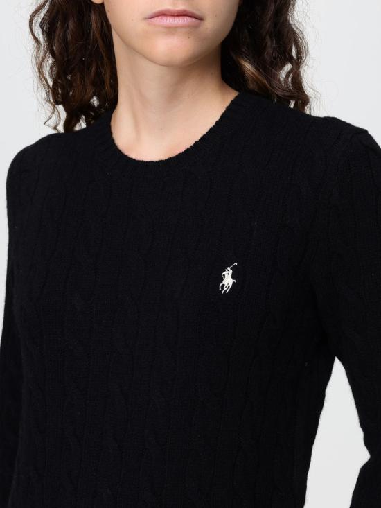 26FW 폴로 랄프로렌 폴로 자수 케이블 니트 스웨터 211971865 005 Black - POLO RALPH LAUREN