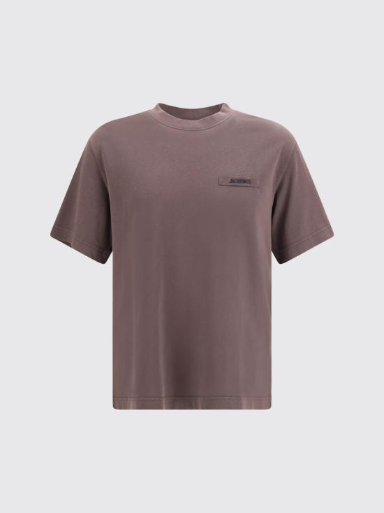 26FW 자크뮈스 그로그랭 로고 티셔츠 TSM00133AJ00226 850 Brown - JACQUEMUS