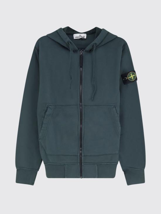 26FW 스톤 아일랜드 오가닉 코튼 플리스 레귤러 핏 후드 집업 6100061S0051 V005S Green - STONE ISLAND