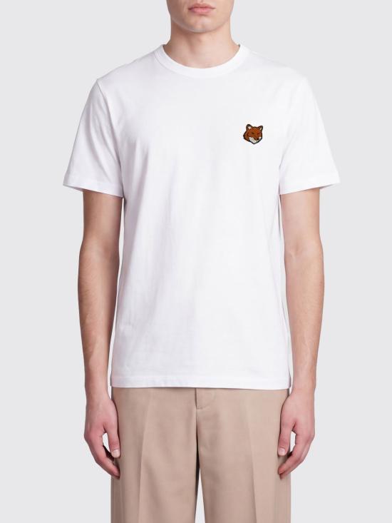 26FW 메종키츠네 폭스 헤드 레귤러 티셔츠 PM00107KJ7026 P100 White