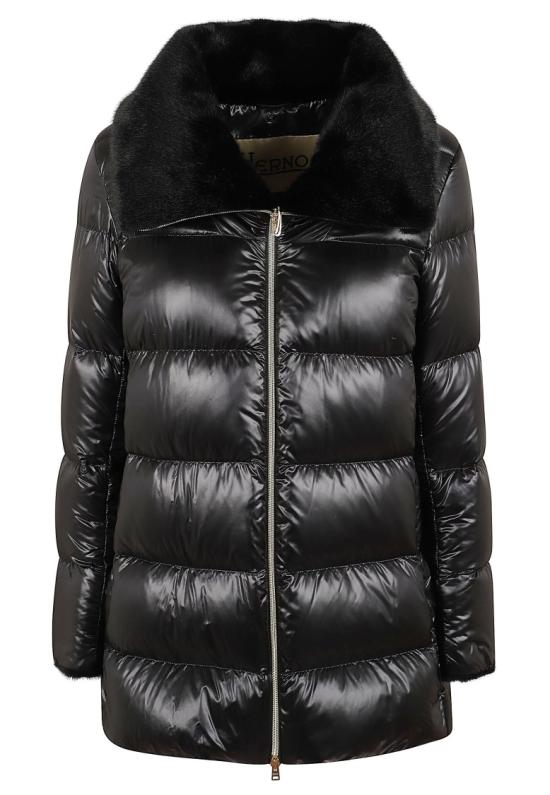 26FW 에르노 나일론 울트라라이트 레이디 얼터너티브 퍼 A-쉐입 자켓 PI002140D 12017Z Black