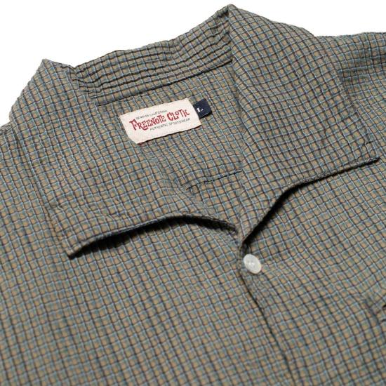  프리노트 클로스 셔츠 카유코스 시어서커  올리브 체크 - FREENOTE CLOTH