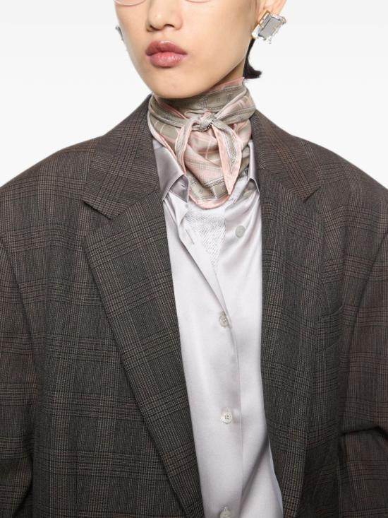 26FW 아크네 스튜디오 체커드 실크 반다나 스카프 CA0450 DZA PINK - ACNE STUDIOS