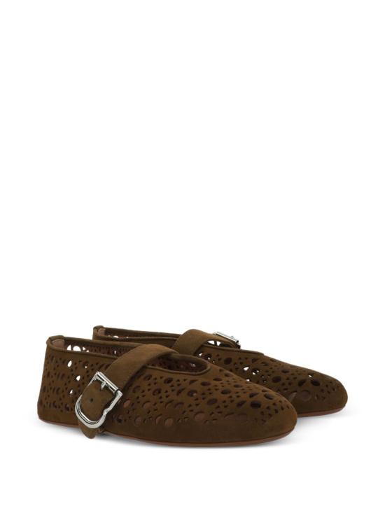 26FW 알라이아 플랫 슈즈 AA3A029C0H53 A47 KAKI - ALAIA