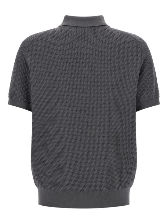 26FW 브리오니 코튼 실크 캐시미어 트라마 위브 폴로 셔츠 UMR20O PAK221200 GREY - BRIONI