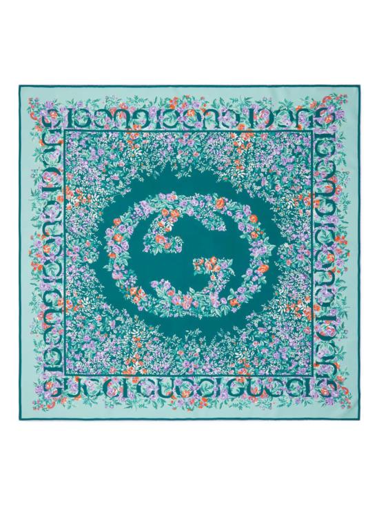 26FW 구찌 프린트 실크 트윌 까레 783157 3G0013971 LIGHT BLUE
