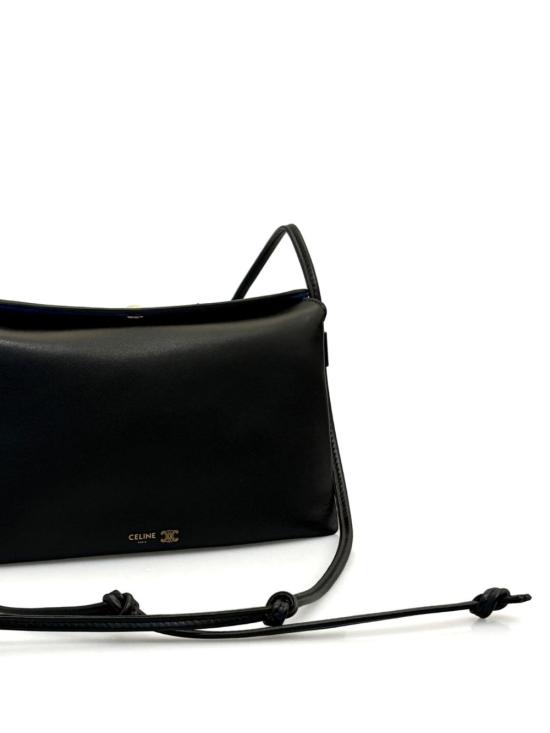 26FW 셀린느 트리오 플랩백 스무스 램스킨 10P86 2O8638NO BLACK - CELINE