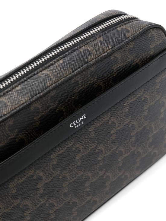 26FW 셀린느 트리옹프 캔버스 카프스킨 스몰 메신저백 113942EVJ 38SI BLACK - CELINE