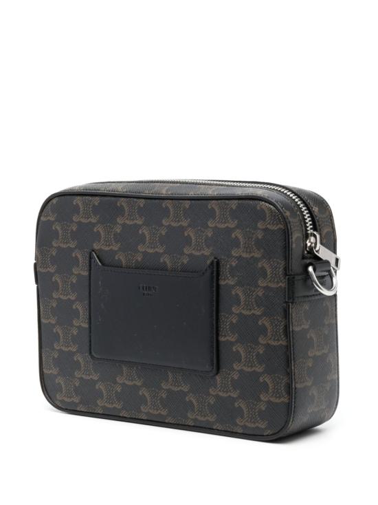 26FW 셀린느 트리옹프 캔버스 카프스킨 스몰 메신저백 113942EVJ 38SI BLACK - CELINE
