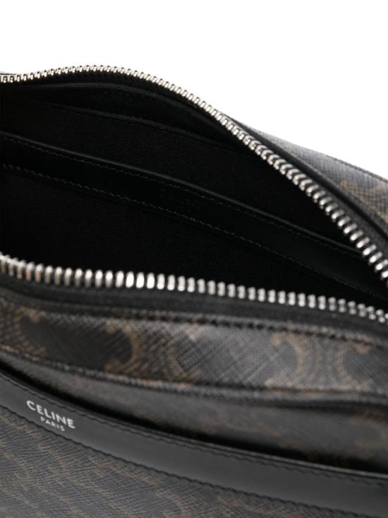 26FW 셀린느 트리옹프 캔버스 카프스킨 스몰 메신저백 113942EVJ 38SI BLACK - CELINE
