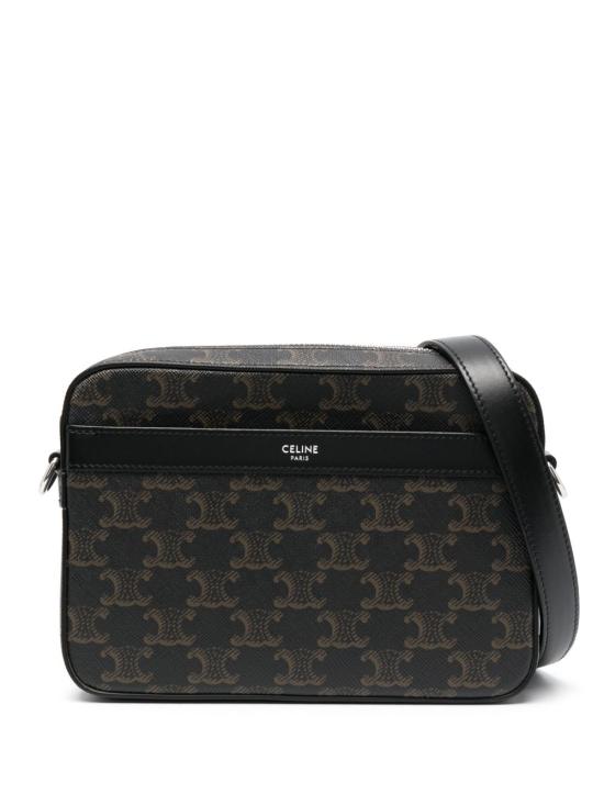 26FW 셀린느 트리옹프 캔버스 카프스킨 스몰 메신저백 113942EVJ 38SI BLACK