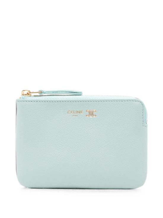26FW 셀린느 서플 그레인 카프스킨 트리옹프 스탬핑 코인 펄스 L100K2O54 GLA4 LIGHT BLUE