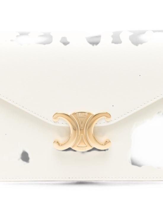 26FW 셀린느 샤이니 카프스킨 마고 체인 지갑 10L033DPV 00WC WHITE - CELINE