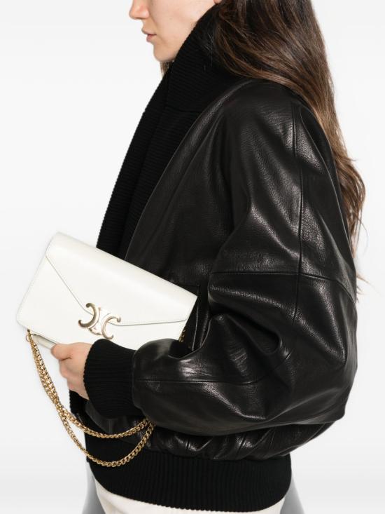 26FW 셀린느 샤이니 카프스킨 마고 체인 지갑 10L033DPV 00WC WHITE - CELINE