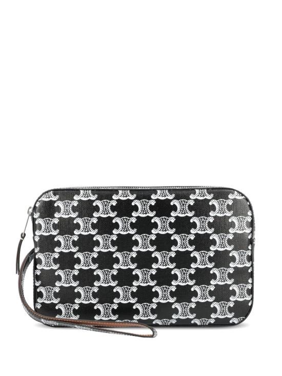 26FW 셀린느 트리옹프 캔버스 스트랩 파우치 L105B4K34 09BW BLACK