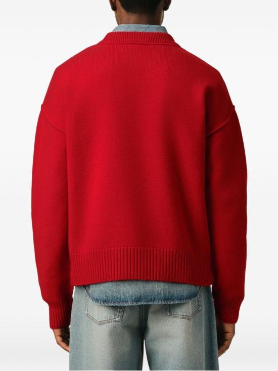 26FW 아미 빅 하트 울 크루넥 스웨터 UKS838 018 A252 Red - AMI