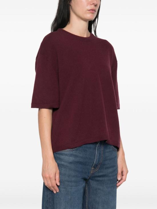 26FW 소프트 고트 반팔 티셔츠 2450112076 BORDEAUX - SOFT GOAT