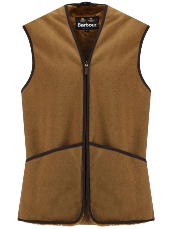 26FW 바버 웜 파일 웨이스트코트 집 인 라이너 MLI0004BR31 Brown