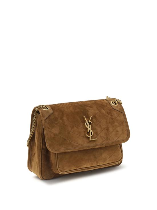 26FW 생로랑 니키 미디움 스웨이드 숄더백 6331841U807 2916 BROWN - SAINT LAURENT