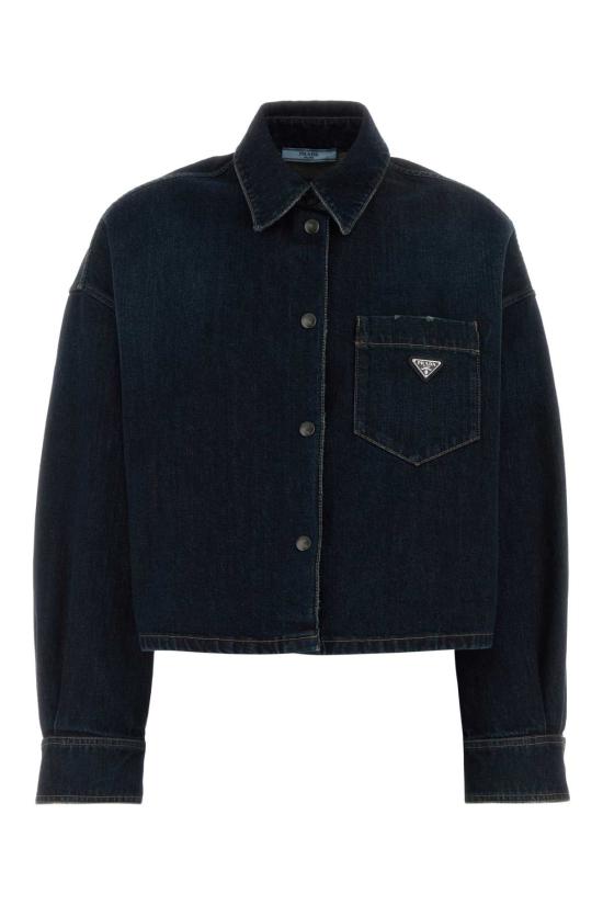 26FW 프라다 크롭드 데님 셔츠 자켓 GFC070SOOO19VI F0008 BLUE