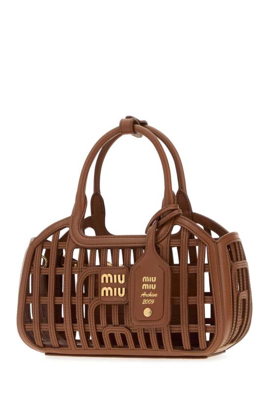 26FW 미우미우 레더 핸드백 5BA2942IBE F0046 Brown - MIU MIU