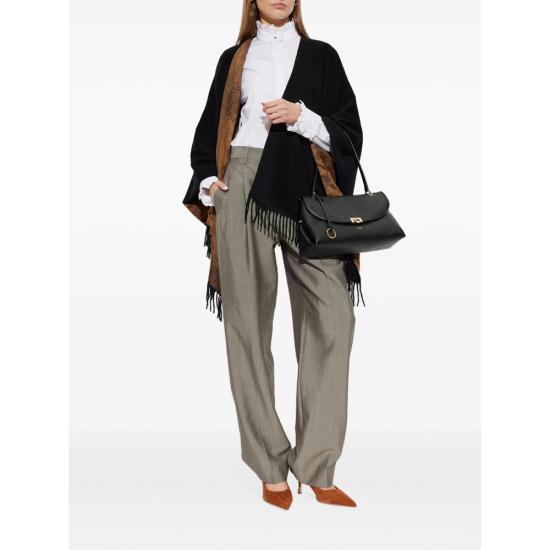 26FW 살바토레 페라가모 케이프 321324 0798504 NERSO BLACK BROWN - SALVATORE FERRAGAMO