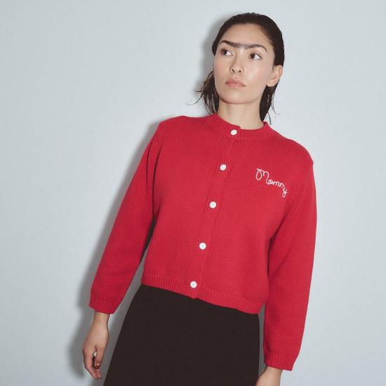  패션 브랜드 컴퍼니 가디건 패션 브랜드 회사 Mr Rogers Mommy Cardigan Red