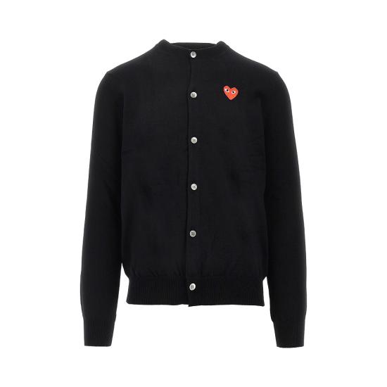 26FW 꼼데가르송 플레이 레드 하트 니트 가디건 AX N007 051 Black