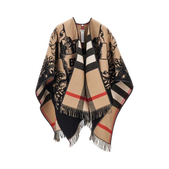 26FW 버버리 EKD 리버시블 체크 울 케이프 8074875 Beige