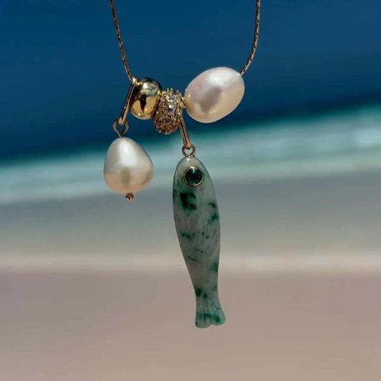  탯치 목걸이/팬던트 Thatch Fortuna Dot Charm Green - THATCH