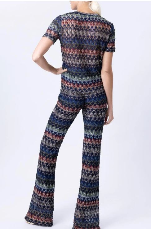 26FW 미소니 반팔 티셔츠 DS26WN05 BR015PSMSPV MULTI DARK - MISSONI