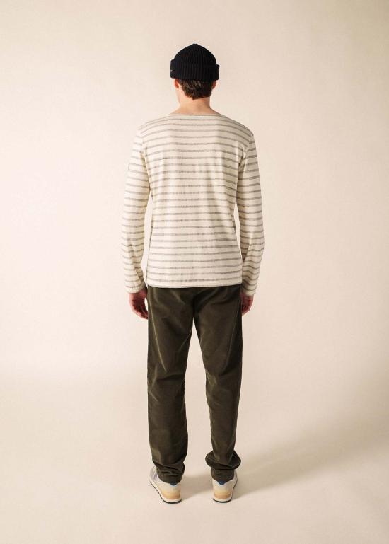  세인트제임스 긴팔 티셔츠 Saint James Usa Beille Breton 셔츠 Ecru / 그레이 - SAINT JAMES