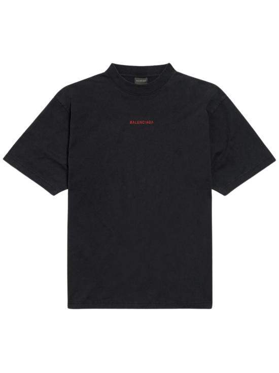 26FW 발렌시아가 백 티셔츠 미디움 핏 764235 TTVJ18014 BLACK