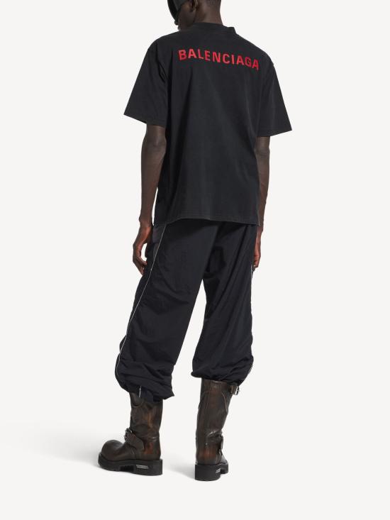 26FW 발렌시아가 백 티셔츠 미디움 핏 764235 TTVJ18014 BLACK - BALENCIAGA