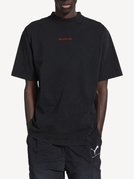 26FW 발렌시아가 백 티셔츠 미디움 핏 764235 TTVJ18014 BLACK - BALENCIAGA