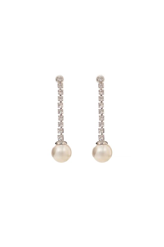 26FW 셀프 포트레이트 이어링 AW26633ESL CRYSTAL PEARL DROPLETSILVER