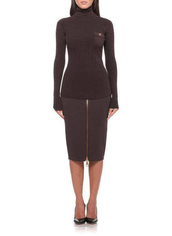 26FW 엘리자베타프랜치 터틀넥 MK05B66E2 EV9 BROWN - ELISABETTA FRANCHI