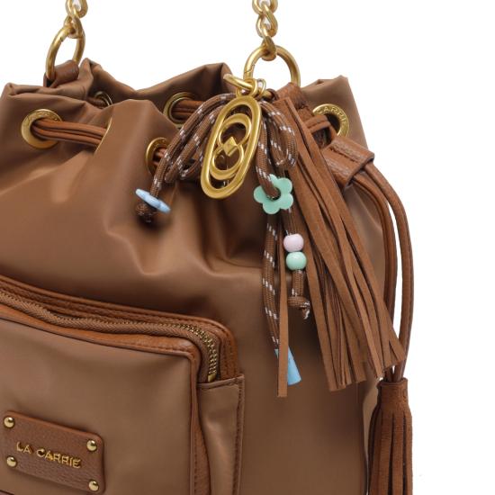 26FW 라캐리 숄더백 162MEB575 NYECUOIO BROWN - LA CARRIE